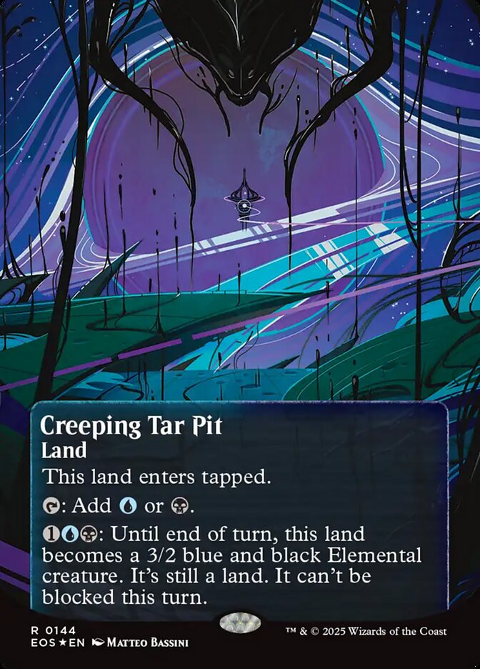 Creeping Tar Pit 144/45 (Edge of Eternities: Stellar Sights)  - Borderless Galaxy Foil | Good Games Modbury