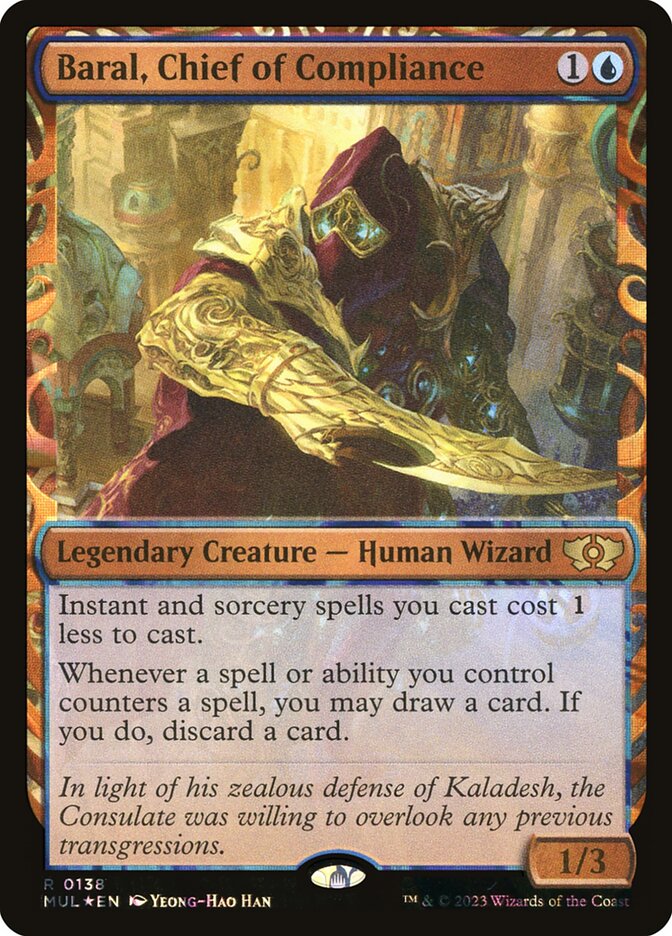 Baral, Chief of Compliance 138/65 (March of the Machine: Multiverse Legends)  - Showcase Halo Foil | Good Games Modbury