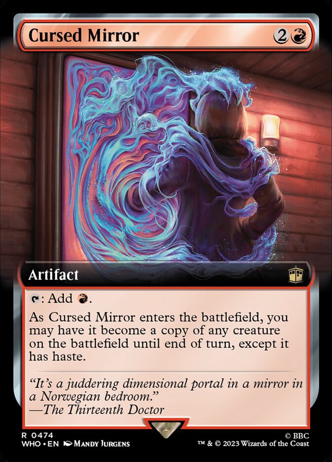 Cursed Mirror 474/331 (Universes Beyond: Doctor Who)  - Extended Art Foil | Good Games Modbury