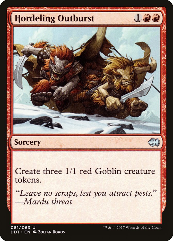 Hordeling Outburst 51/63 (Duel Decks: Merfolk vs. Goblins)  | Good Games Modbury