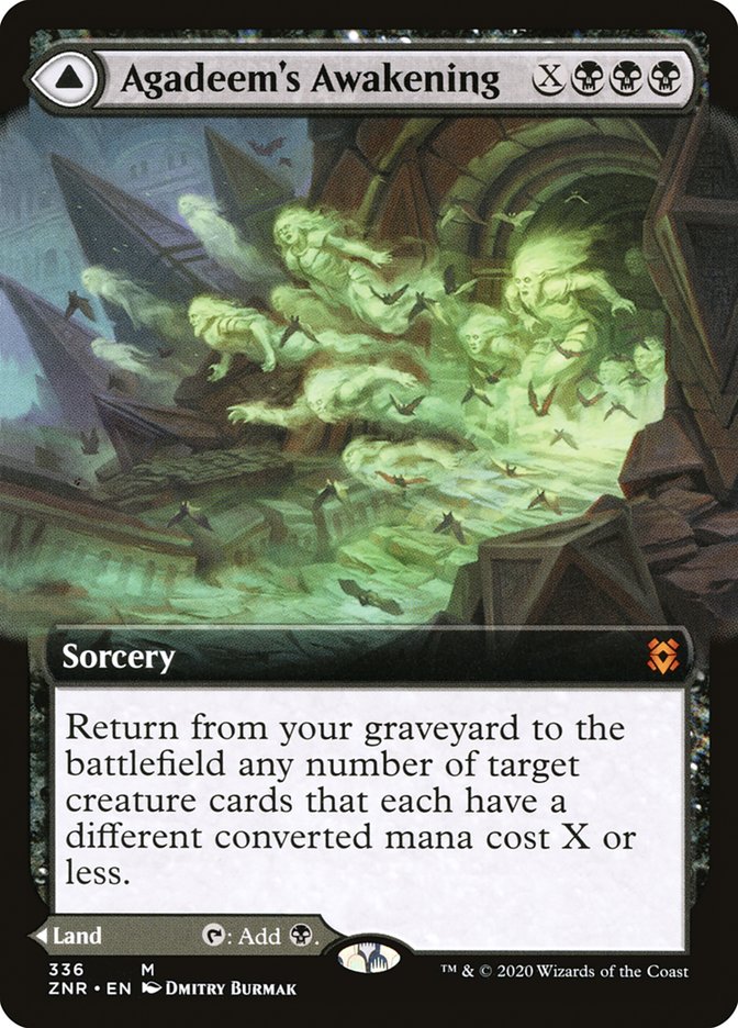 Agadeem's Awakening // Agadeem, the Undercrypt 336 (Zendikar Rising)  - Borderless Foil | Good Games Modbury