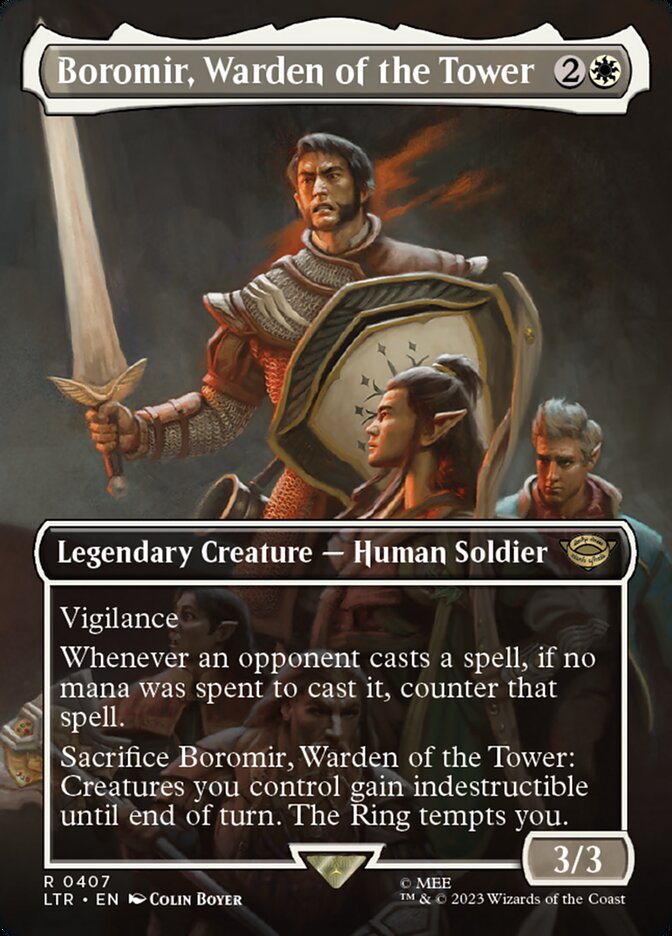 Boromir, Warden of the Tower 407/281 (Universes Beyond: The Lord of the Rings: Tales of Middle-earth)  - Borderless | Good Games Modbury