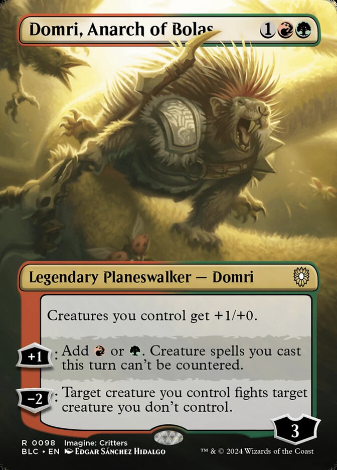 Domri, Anarch of Bolas 98 (Commander: Bloomburrow)  - Borderless Foil | Good Games Modbury