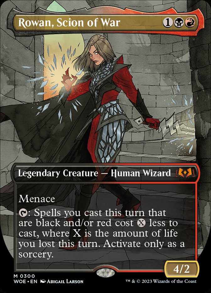 Rowan, Scion of War 300 (Wilds of Eldraine)  - Borderless Foil | Good Games Modbury