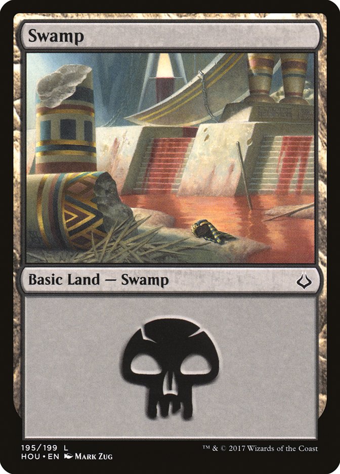 Swamp 195/199 (Hour of Devastation)  - Foil | Good Games Modbury