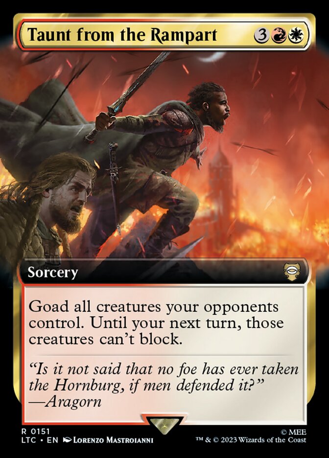 Taunt from the Rampart 151 (Commander: The Lord of the Rings: Tales of Middle-earth)  - Extended Art | Good Games Modbury