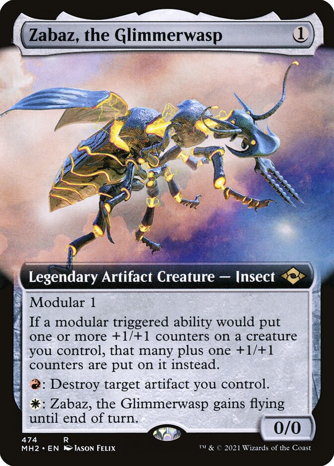 Zabaz the Glimmerwasp Extended Art 474 (Modern Horizons 2)  | Good Games Modbury