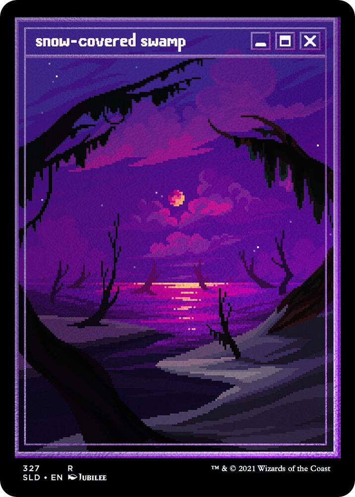 Snow-Covered Swamp 327/1 (Secret Lair Drop Series)  - Full Art Etched Foil | Good Games Modbury