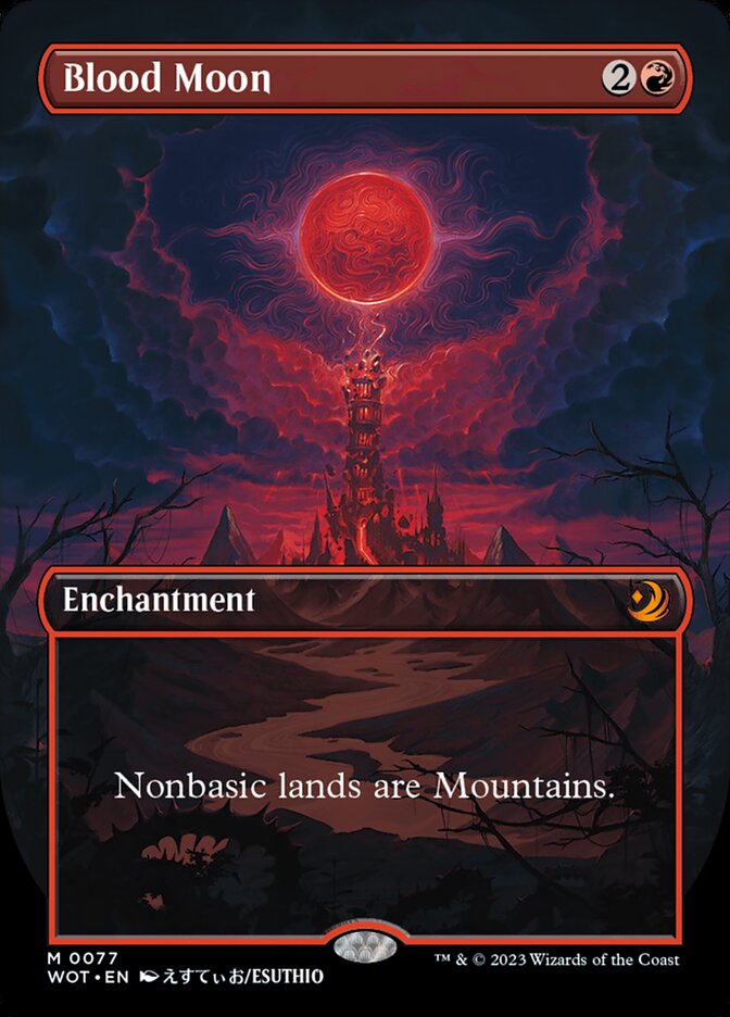 Blood Moon 77 (Wilds of Eldraine: Enchanting Tales)  - Borderless Foil | Good Games Modbury