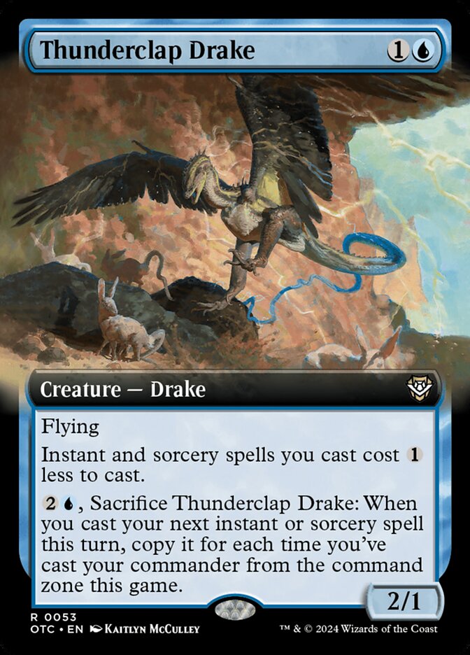Thunderclap Drake 53/342 (Commander: Outlaws of Thunder Junction)  - Extended Art | Good Games Modbury