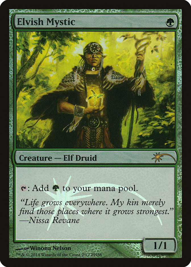 Elvish Mystic 2/12 (FNM Promos)  - Foil | Good Games Modbury