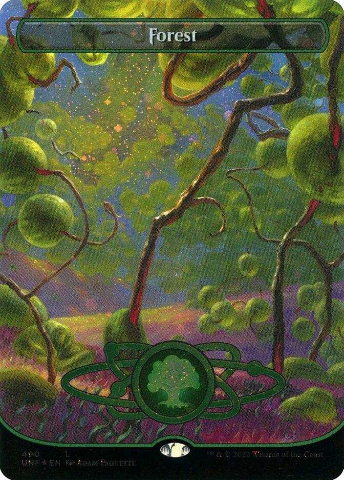 Forest 490/244 (Unfinity)  - Borderless Galaxy Foil | Good Games Modbury