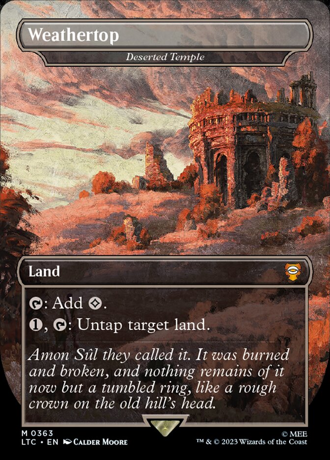Weathertop Deserted Temple Borderless 363 (Commander: The Lord of the Rings: Tales of Middle-earth)  - Borderless Foil | Good Games Modbury