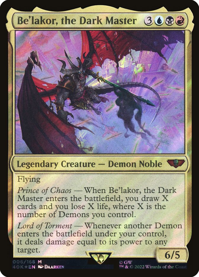 Be'lakor, the Dark Master 6/617 (Universes Beyond: Warhammer 40,000)  - Surge Foil | Good Games Modbury