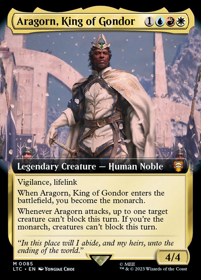 Aragorn, King of Gondor 85 (Commander: The Lord of the Rings: Tales of Middle-earth)  - Extended Art Foil | Good Games Modbury