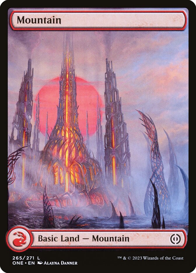 Mountain 265 Full Art 265 (Phyrexia: All Will Be One)  - Full Art Foil | Good Games Modbury