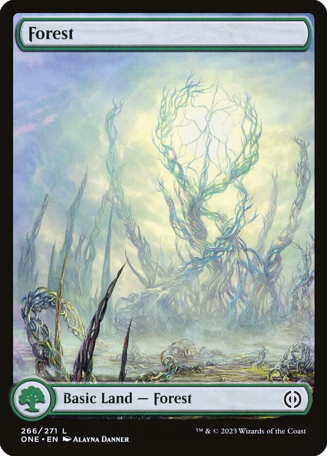 Forest 266/271 (Phyrexia: All Will Be One)  - Full Art Foil | Good Games Modbury