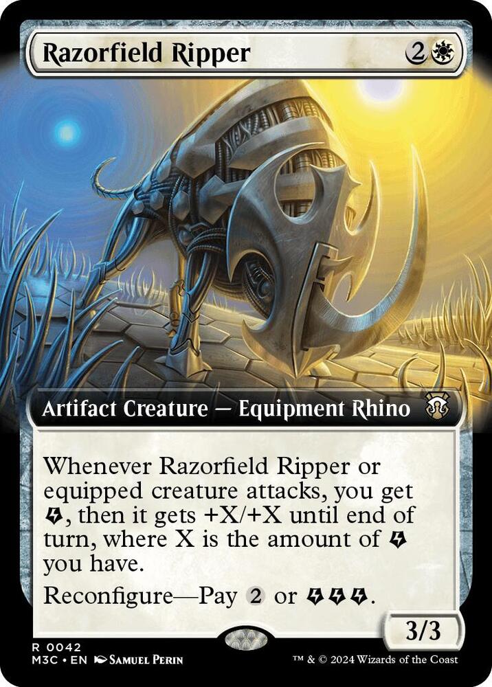 Razorfield Ripper 42/411 (Commander: Modern Horizons 3)  - Extended Art Ripple Foil | Good Games Modbury