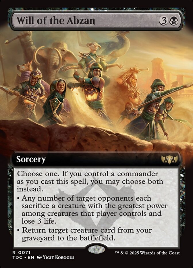 Will of the Abzan 71 (Commander: Tarkir: Dragonstorm)  - Extended Art | Good Games Modbury