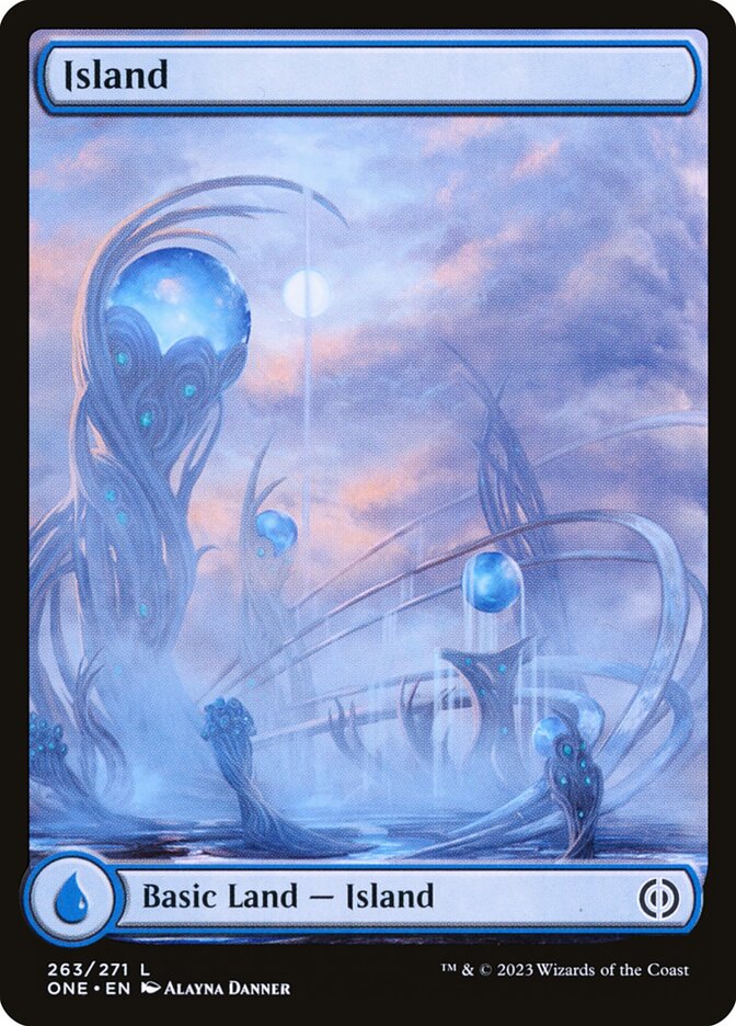 Island 263 (Phyrexia: All Will Be One)  - Full Art Foil | Good Games Modbury