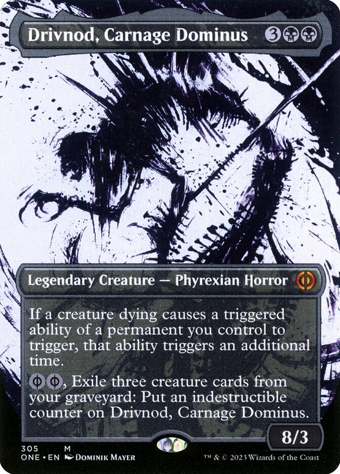 Drivnod, Carnage Dominus 305/271 (Phyrexia: All Will Be One)  - Borderless Foil | Good Games Modbury