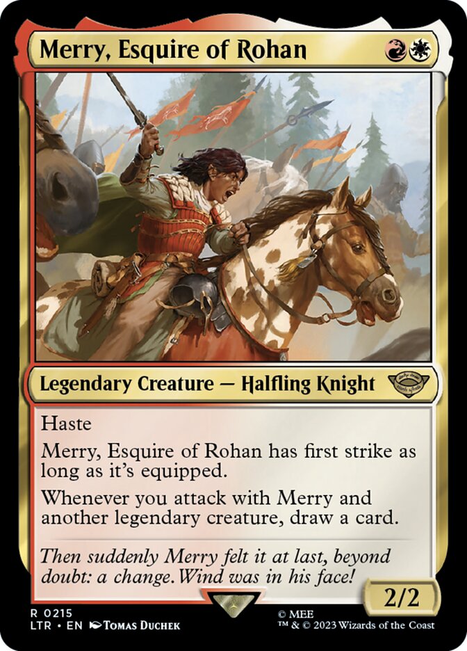 Merry, Esquire of Rohan 215/281 (Universes Beyond: The Lord of the Rings: Tales of Middle-earth)  - Foil | Good Games Modbury