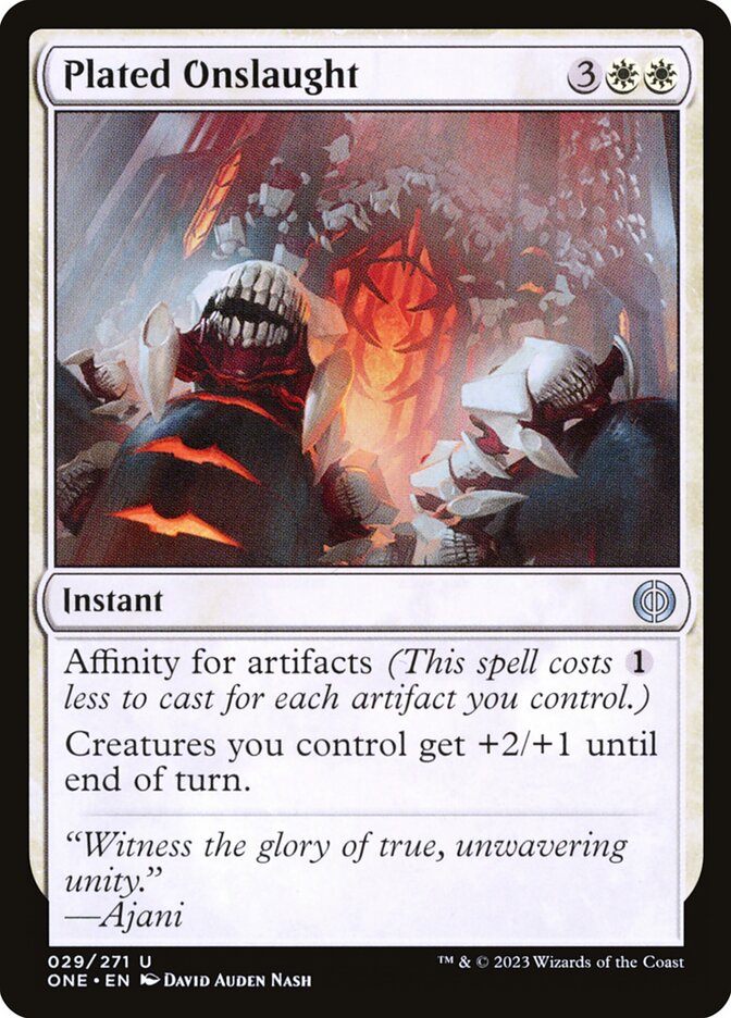 Plated Onslaught 29/271 (Phyrexia: All Will Be One)  - Foil | Good Games Modbury