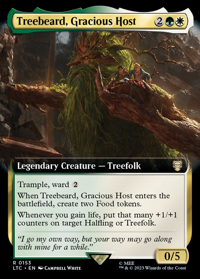 Treebeard, Gracious Host 153/347 (Commander: The Lord of the Rings: Tales of Middle-earth)  - Extended Art | Good Games Modbury