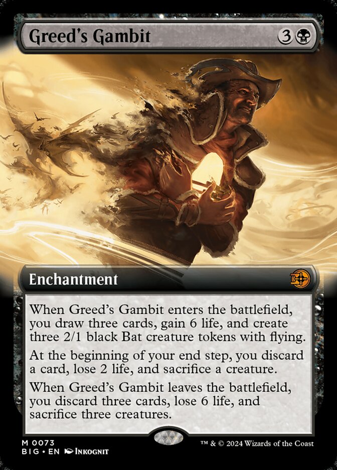 Greed's Gambit 73/30 (Outlaws of Thunder Junction: The Big Score)  - Extended Art Foil | Good Games Modbury