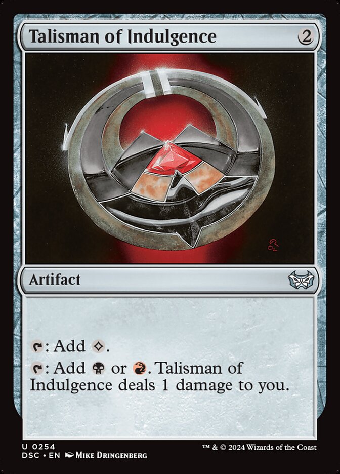 Talisman of Indulgence 254/40 (Commander: Duskmourn: House of Horror)  | Good Games Modbury