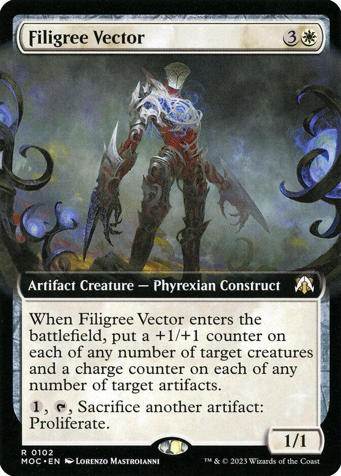 Filigree Vector Extended Art 102 (Commander: March of the Machine)  - Extended Art | Good Games Modbury