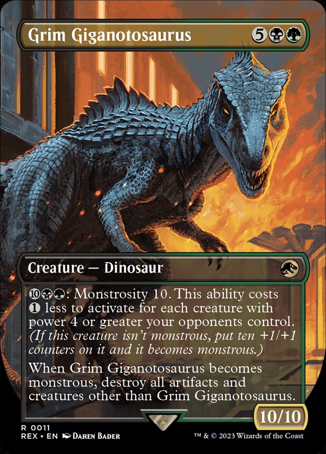 Grim Giganotosaurus 11 (Universes Beyond: Jurassic World Collection)  - Borderless Foil | Good Games Modbury