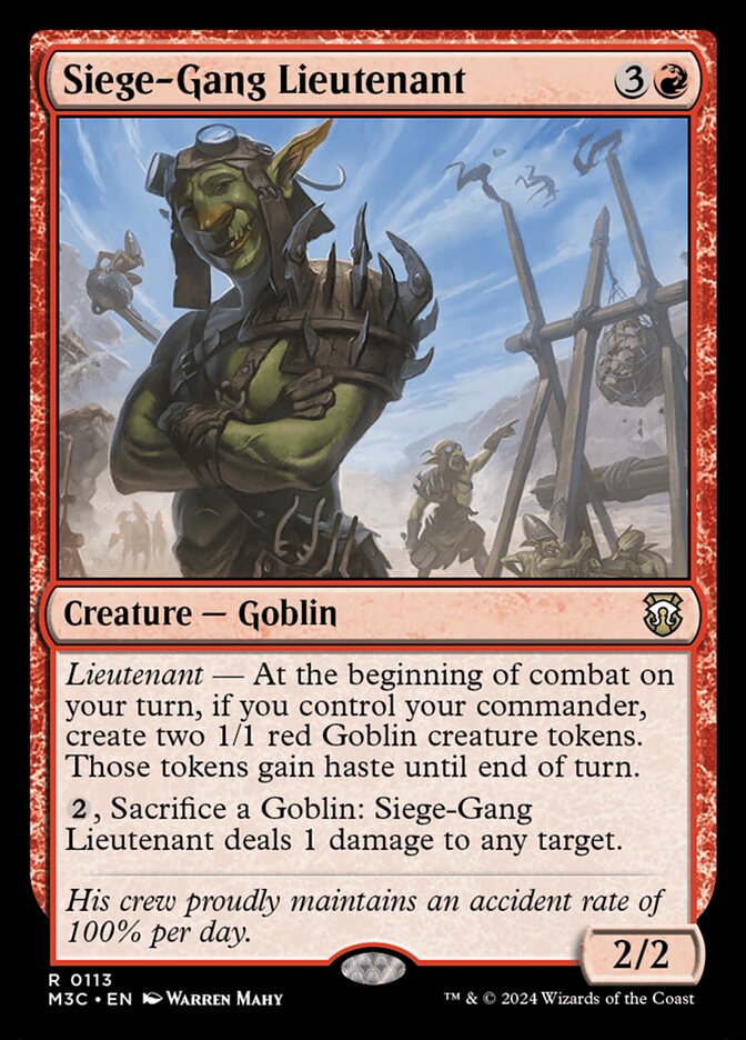 Siege-Gang Lieutenant 113/411 (Commander: Modern Horizons 3)  | Good Games Modbury