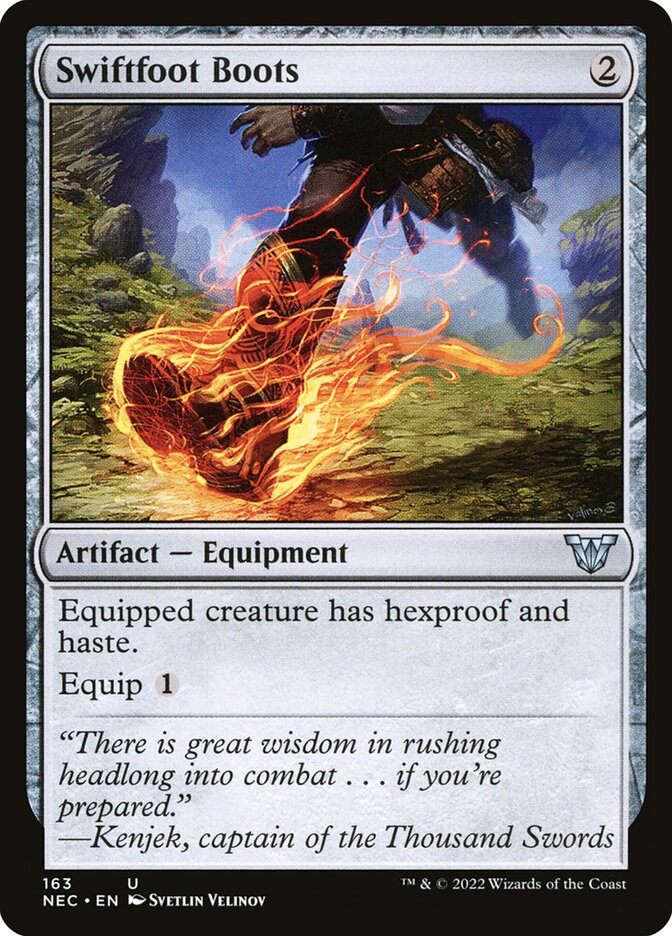 Swiftfoot Boots 163/38 (Commander: Kamigawa: Neon Dynasty)  | Good Games Modbury