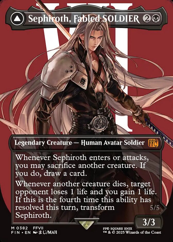 Sephiroth, Fabled SOLDIER // Sephiroth, One-Winged Angel 382/309 (FINAL FANTASY)  - Borderless | Good Games Modbury