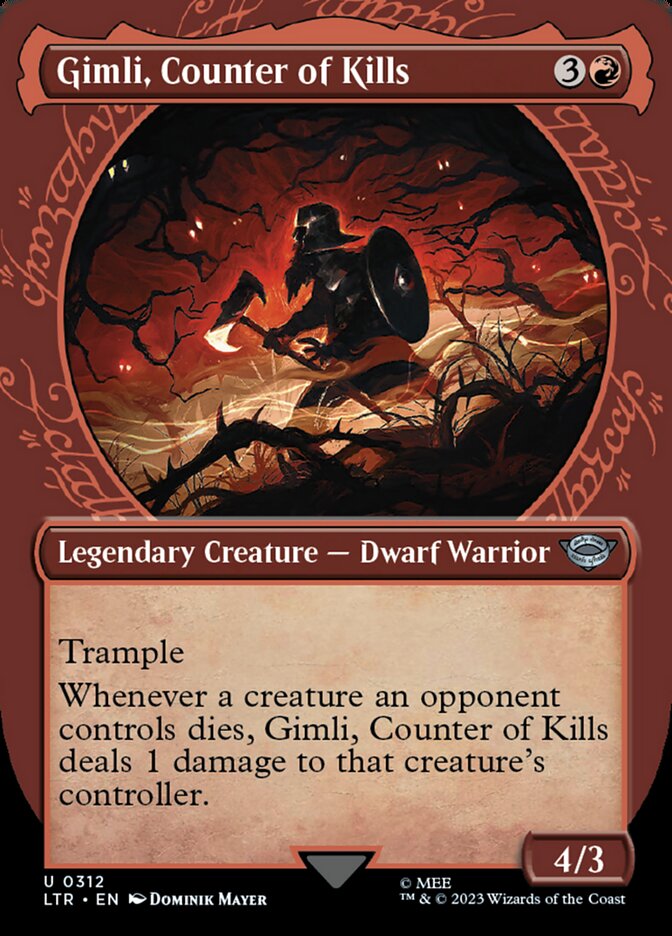 Gimli, Counter of Kills 312 (Universes Beyond: The Lord of the Rings: Tales of Middle-earth)  - Showcase Foil | Good Games Modbury