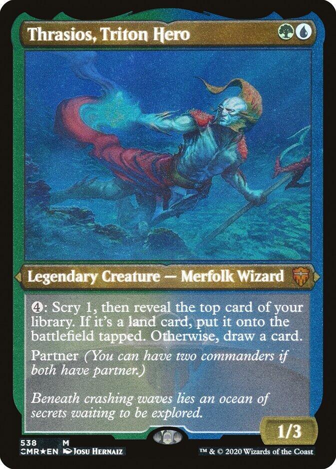 Thrasios Triton Hero Foil Etched 538 (Commander Legends)  - Foil | Good Games Modbury