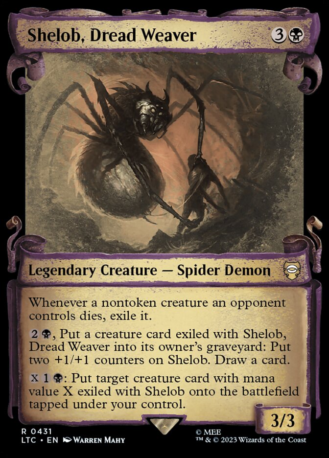 Shelob Dread Weaver Showcase Scrolls 431 (Commander: The Lord of the Rings: Tales of Middle-earth)  - Showcase Scroll Foil | Good Games Modbury