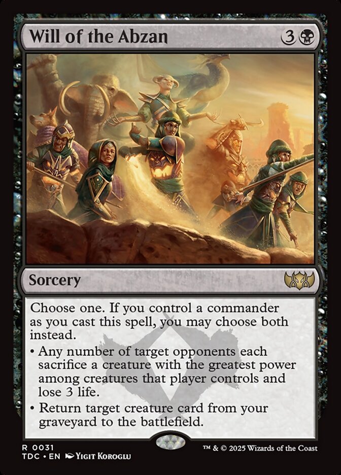Will of the Abzan 31 (Commander: Tarkir: Dragonstorm)  | Good Games Modbury