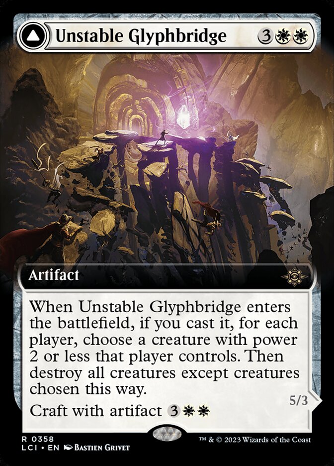 Unstable Glyphbridge // Sandswirl Wanderglyph 358/291 (The Lost Caverns of Ixalan)  - Extended Art Foil | Good Games Modbury