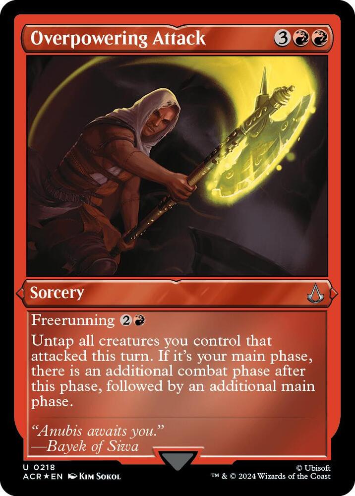 Overpowering Attack 218 (Universes Beyond: Assassin's Creed)  - Etched Foil | Good Games Modbury