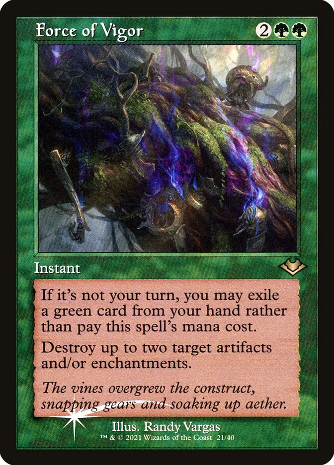 Force of Vigor 21 (Modern Horizons)  - Retro Foil | Good Games Modbury