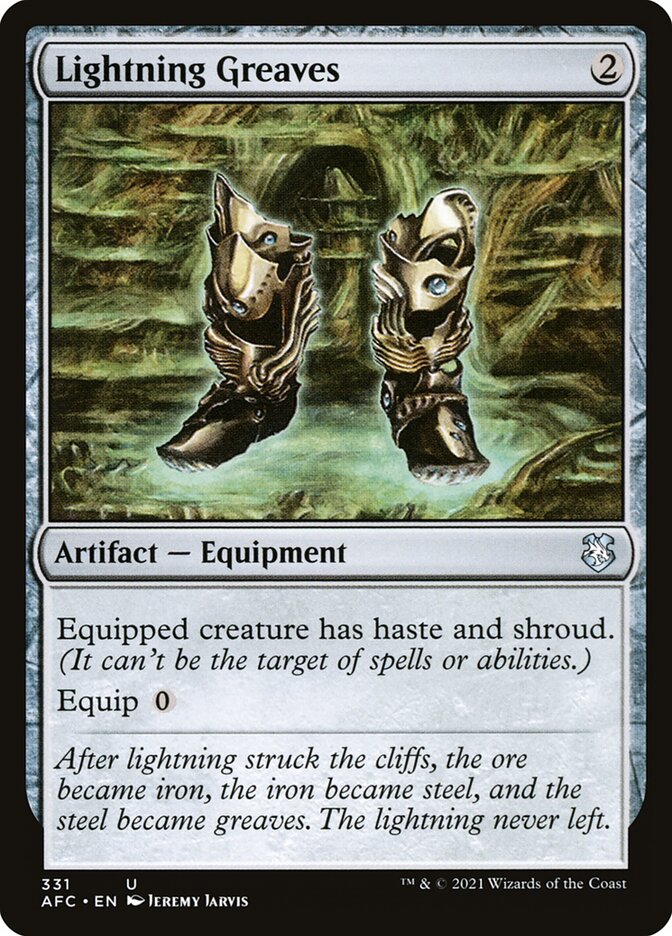 Lightning Greaves 331/62 (Commander: Adventures in the Forgotten Realms)  | Good Games Modbury