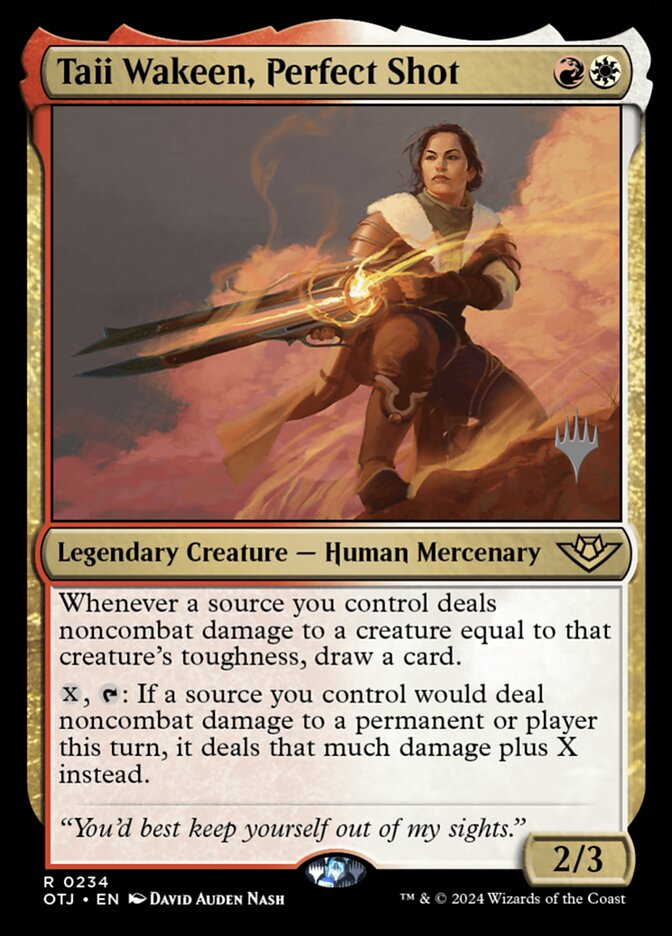 Taii Wakeen, Perfect Shot 234 (Promo Pack: Outlaws of Thunder Junction)  - Foil | Good Games Modbury