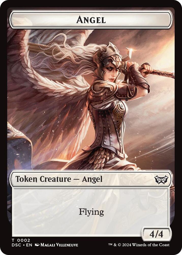 Angel Glimmer Double Sided Token 2 // 4 (Commander: Duskmourn: House of Horror)  | Good Games Modbury