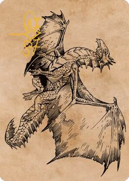 Ancient Bronze Dragon Art Card 58 81 Gold Stamped Signature 58 (Art Series: Commander Legends: Battle for Baldur's Gate)  | Good Games Modbury