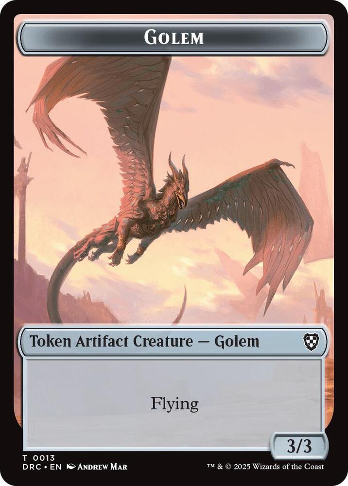 Golem 0013 Nalaar Aetherjet Double Sided Token 13 // 16 (Commander: Aetherdrift)  | Good Games Modbury