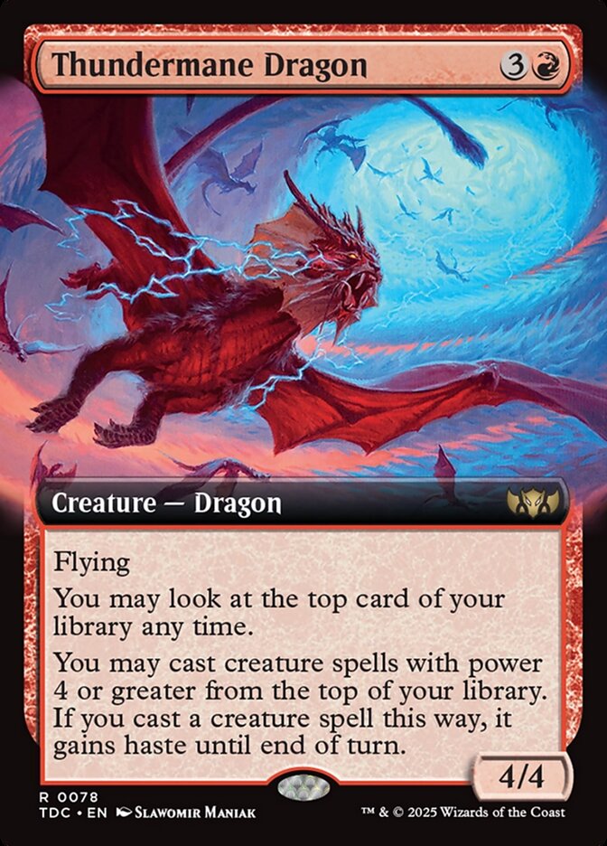 Thundermane Dragon 78 (Commander: Tarkir: Dragonstorm)  - Extended Art | Good Games Modbury
