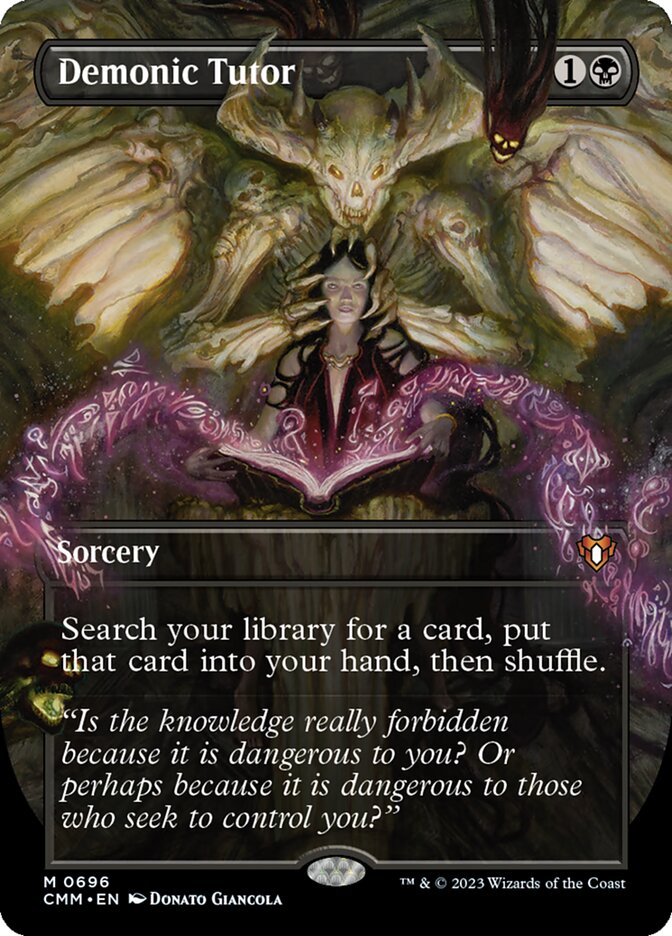 Demonic Tutor 696 (Commander Masters)  - Borderless | Good Games Modbury