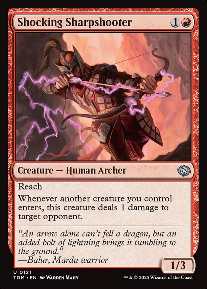 Shocking Sharpshooter 121 (Tarkir: Dragonstorm)  - Foil | Good Games Modbury